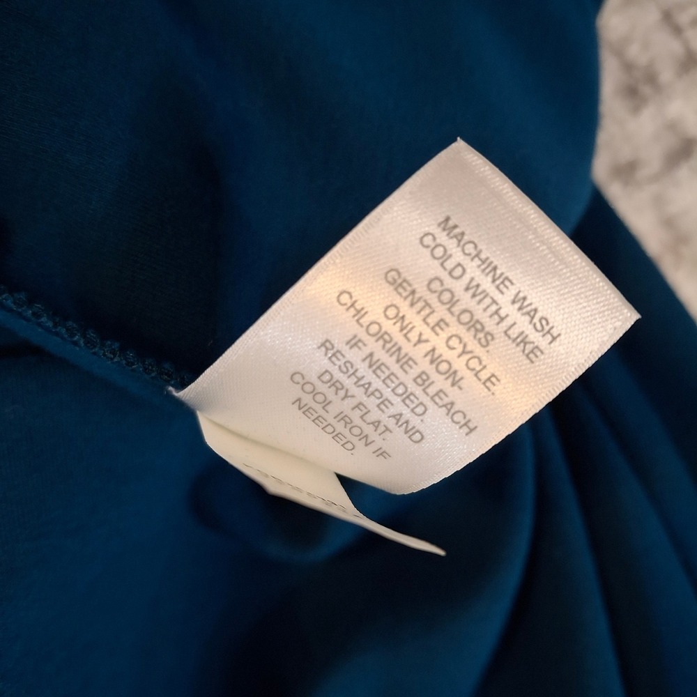J. Jill Wearever XL Teal Blue Faux Wrap V-Neck Midi Dress Travel Stretch NWT - Picture 10 of 10